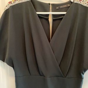 Zara. Beaded romper. Size S. Black.